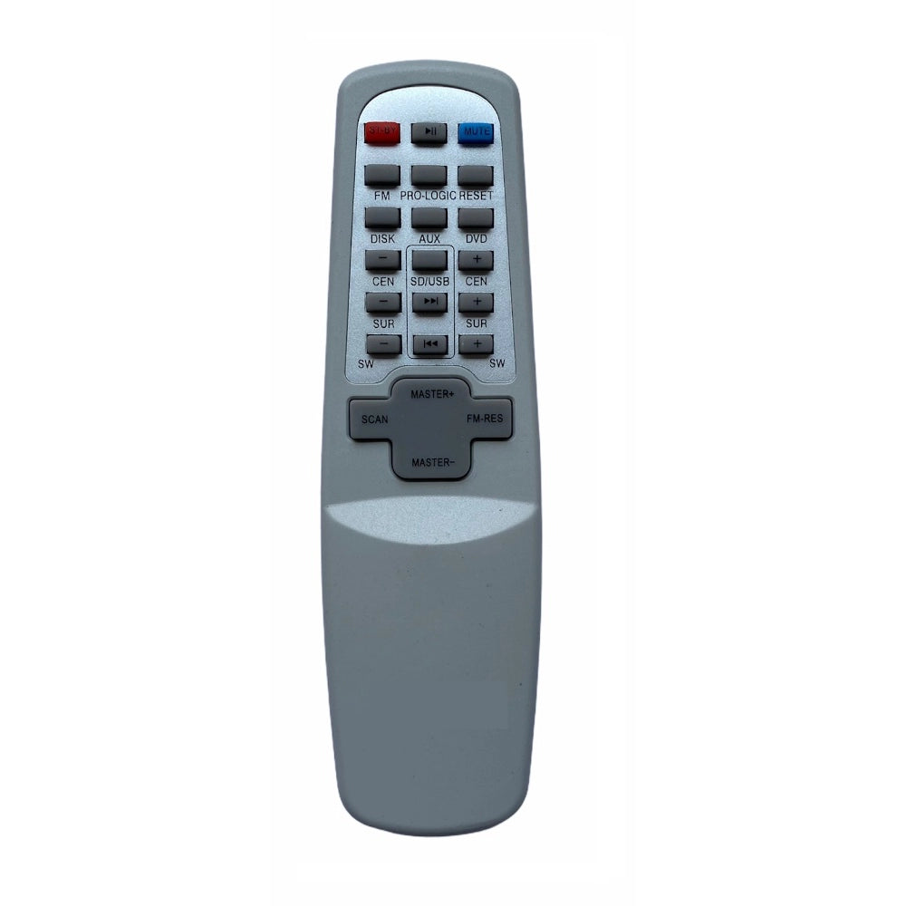 Home Theatre Remote No. HT5, ergonomic lightweight design, infrared connector for Mitsun home theatre, compatible remote with 30 ft range, zinc carbon battery