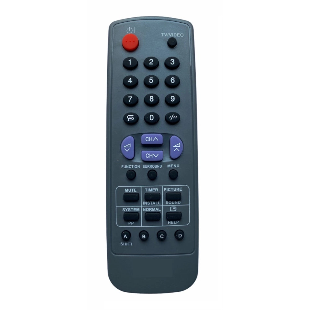 CRT TV remote URC128, ergonomic design, long-range infrared controller for Sharp CRT TVs (30ft max)