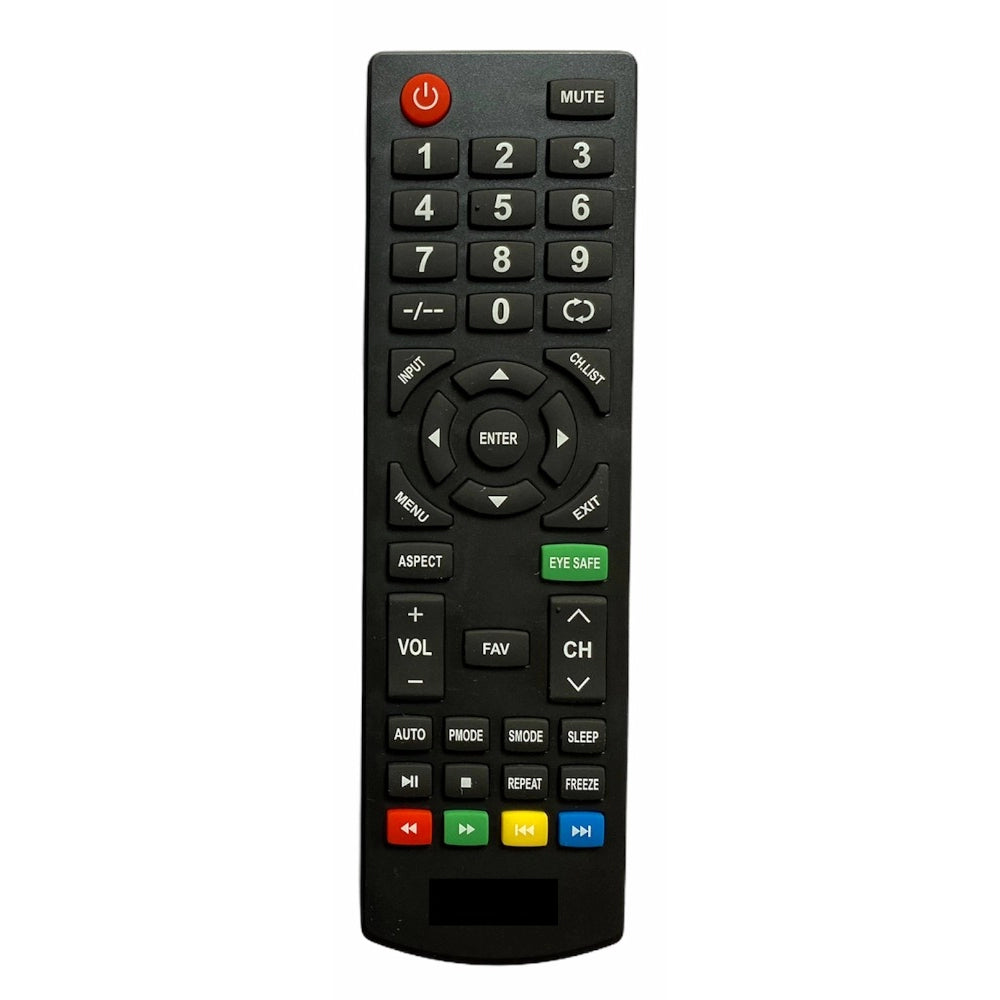 Black Infrared LCD/LED Remote No. IX649 for Intex TV, compatible with same model only, long-range, ergonomic design