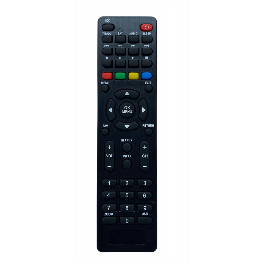 DTH remote with EPG function, lightweight, infrared, compatible with Free Dish (WiFi), ergonomic design, max range 30 feet