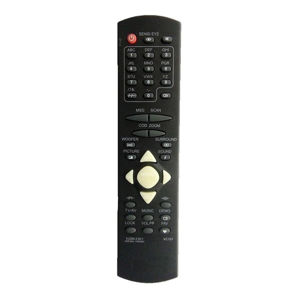 200A/200C Videocon CRT TV Remote No. VC121, infrared, 30ft range, ergonomic design