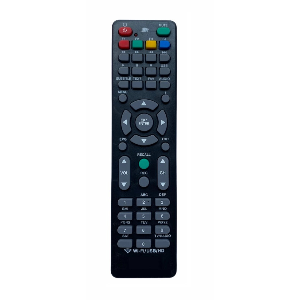 Lightweight DTH Remote compatible with Kingstar, i-Zone, Manthan Free Dish (WiFi). Infrared connector, zinc carbon battery, 30ft range