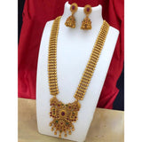 Women's Gold Plated Necklace and Earrings Set with Kundan Work (Multi Color, Free Size)
