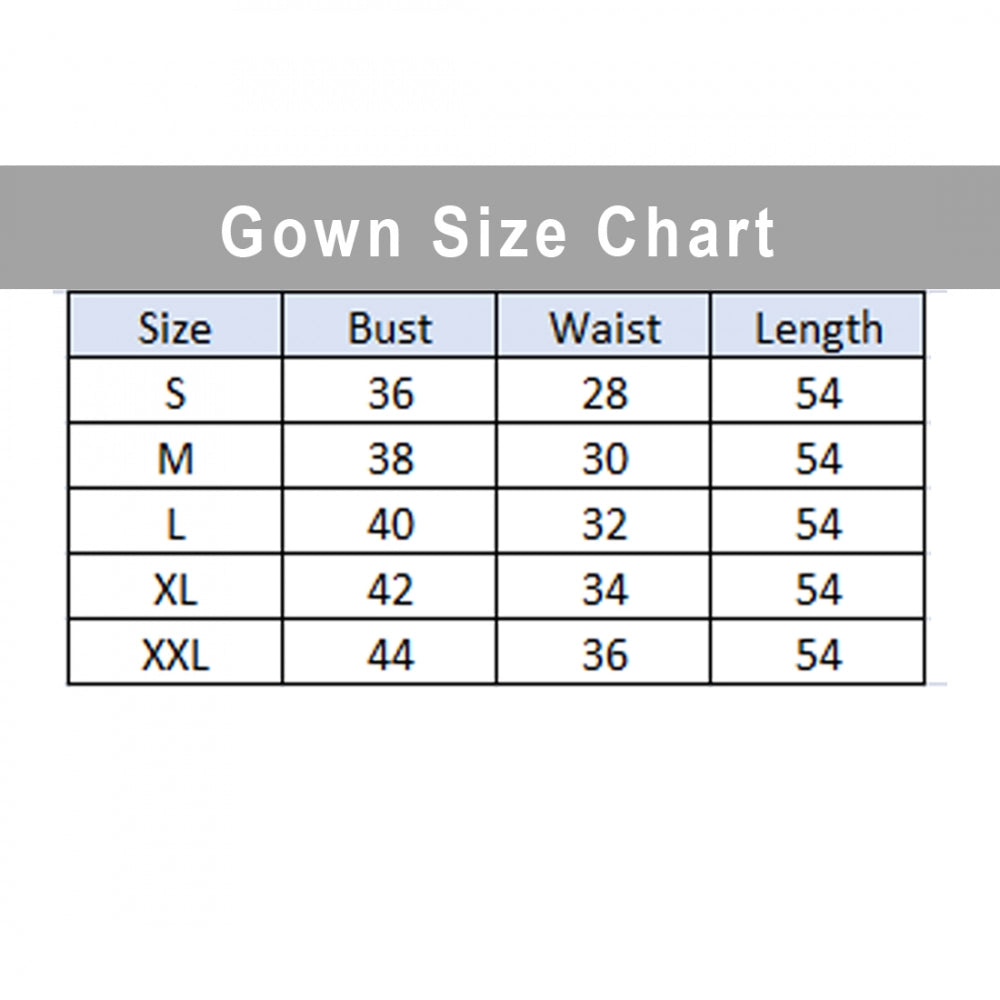 Women's crepe floral half sleeves full length gown (light grey), size chart: Bust 36-40, waist 28-32, hip 40-44, length 55-59 inches