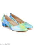 Synthetic leather women's casual heel bellies pumps, printed pattern, comfortable and durable