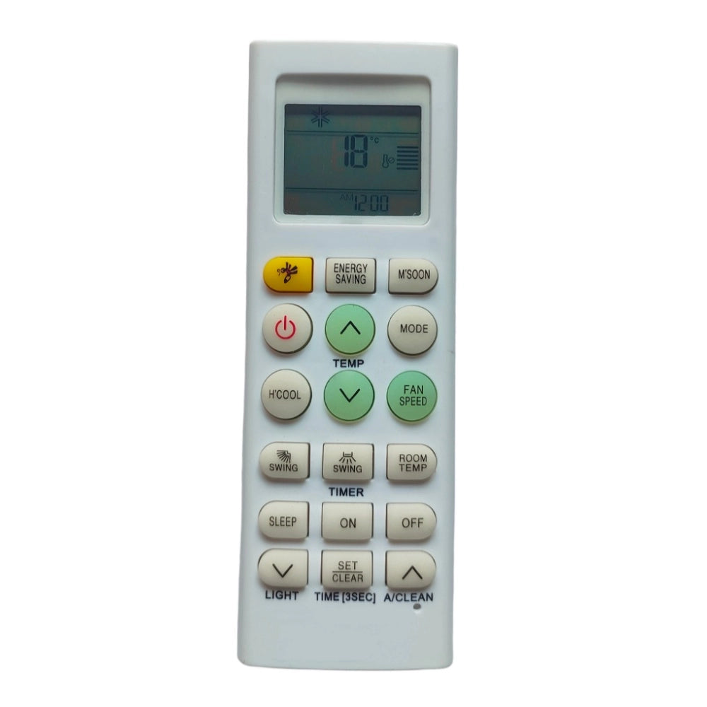 Multi-colored Infrared Remote No. 167 for Carrier AC, compatible with Carrier air conditioner remote control. Max range: 30 feet, ergonomic design, lightweight grip for comfortable use from sofa, divan or bed. Compatible with LG AC remote (same model only), no backlight in remote display