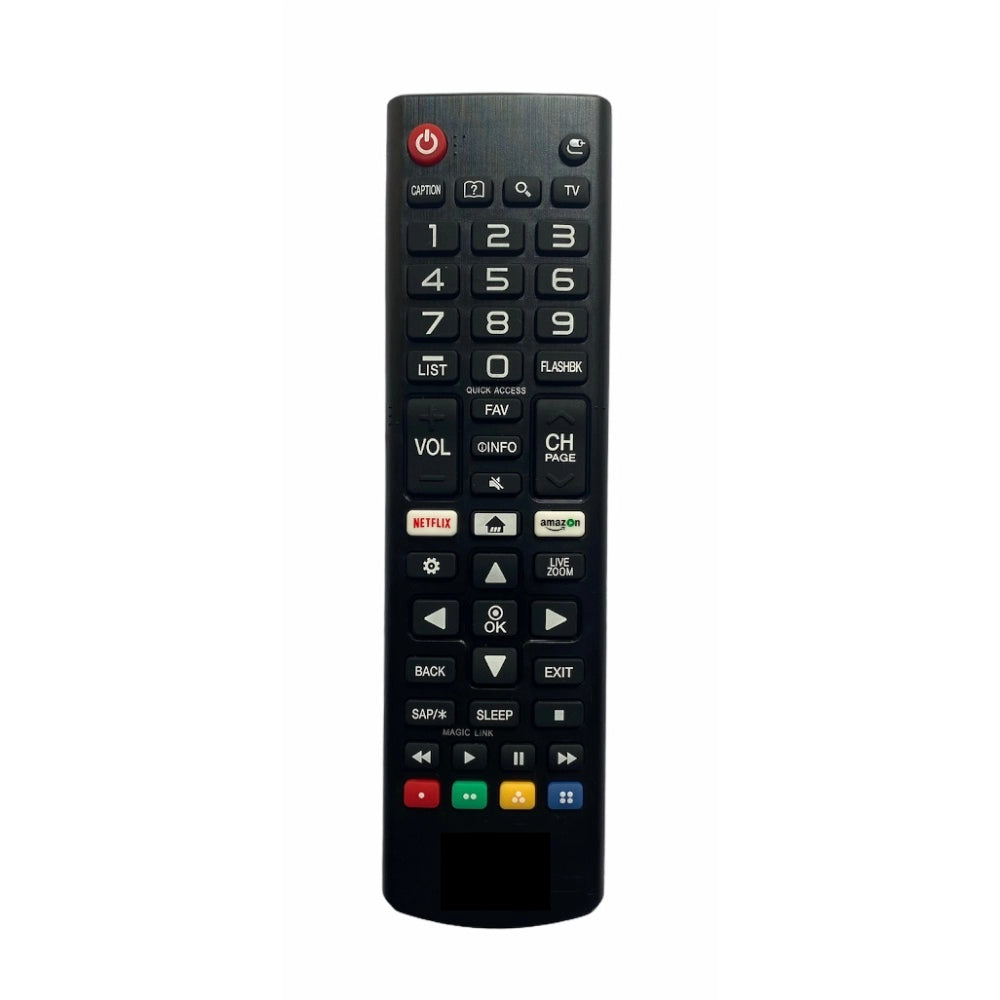 Multi-colored Infrared remote compatible with LG Smart TV, ergonomic design for easy grip and long-distance use (up to 30 feet)