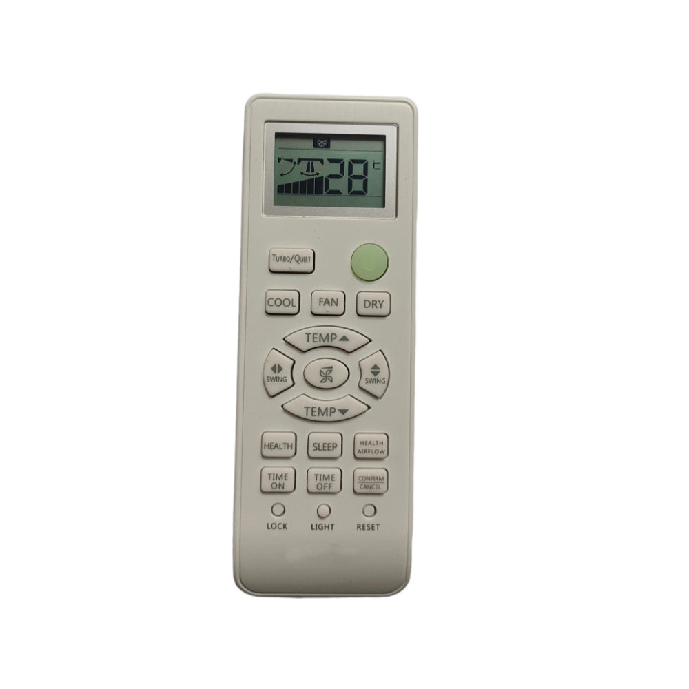 Multi-colored infrared AC remote compatible with Voltas and Lloyd, long-range (30 feet), ergonomic design for easy operation from sofa or bed