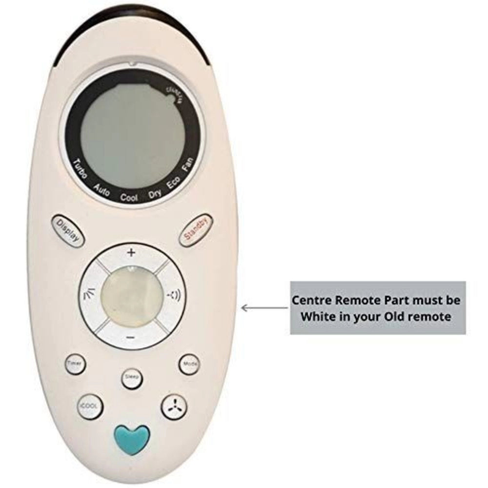 Multi-colored infrared remote for Haier AC compatible with long-range control (up to 30 feet), suitable for Onida AC (same model only) with ergonomic design and lightweight grip