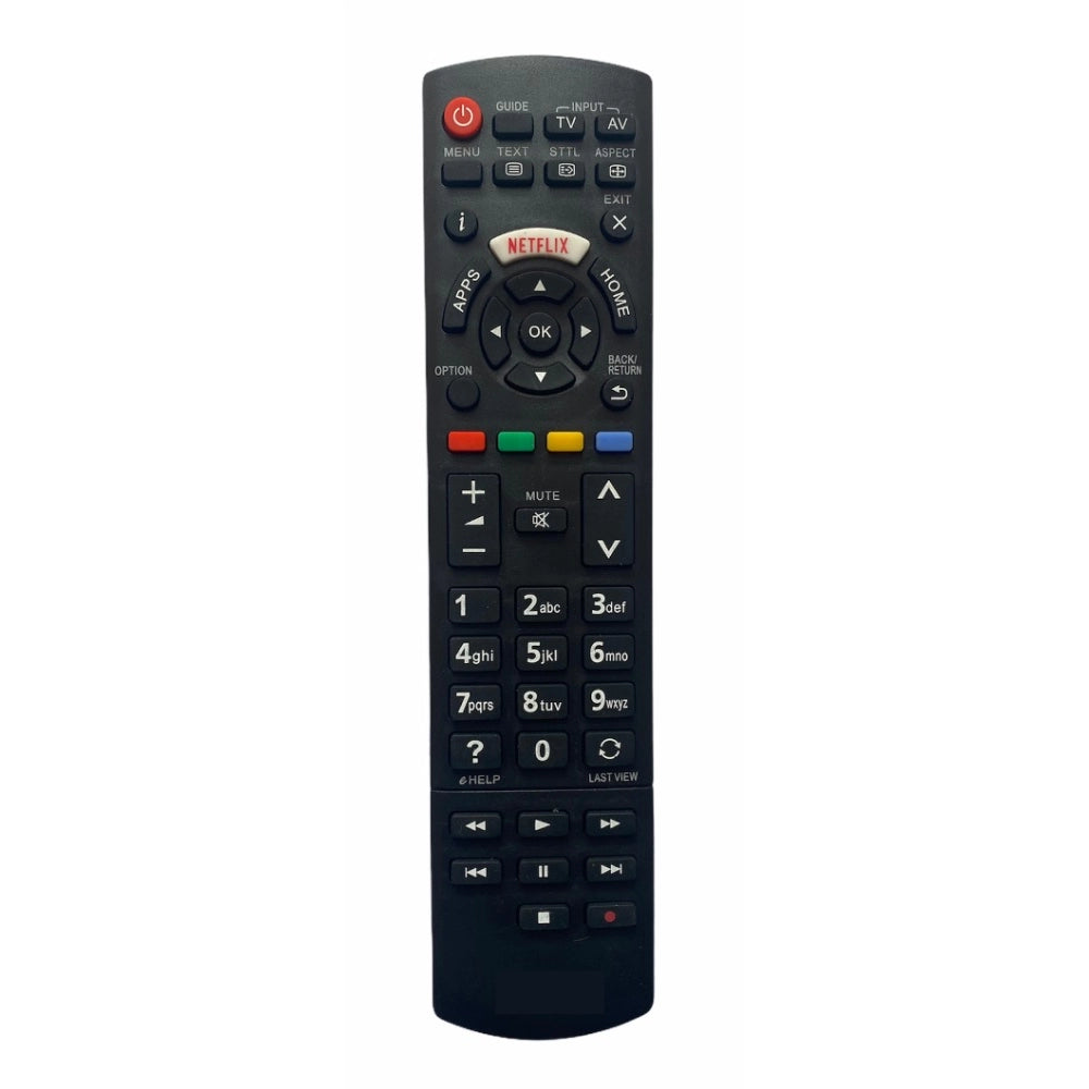 Multi-colored infrared remote for Panasonic Smart TV LCD/LED, Netflix function, long range of 30 feet, ergonomic design for easy grip