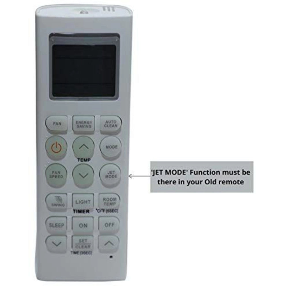 Multi-colored Infrared remote compatible with Voltas AC, suitable for long-distance device control from sofa or bed, ergonomic design, zinc carbon battery, maximum range 30 feet