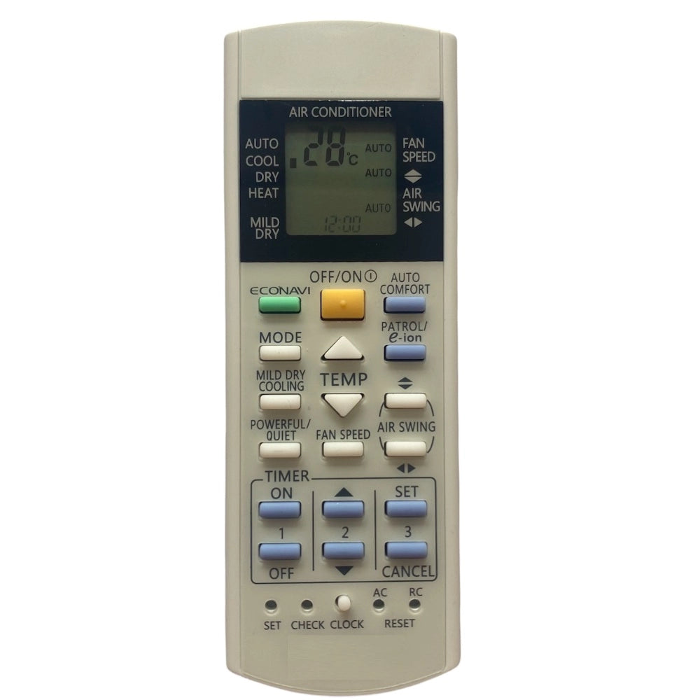 Multi-colored infrared remote compatible with Videocon AC, works for Panasonic Inverter (same model only), long-range operation for comfortable use from sofa, divan, or bed