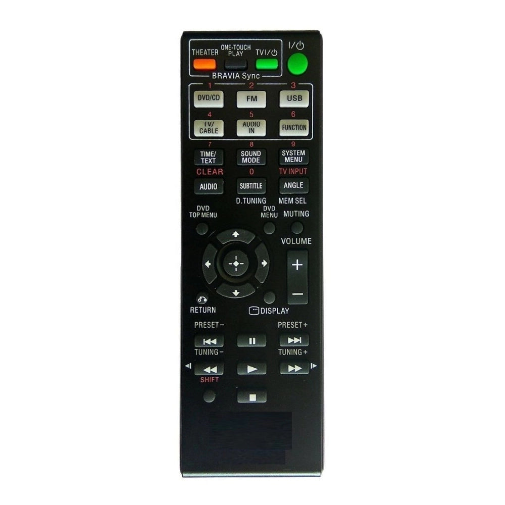 Multi-colored Infrared remote compatible with Sony Home Theatre AV System (SAME MODEL ONLY), long-range device for easy operation from sofa, divan, or bed