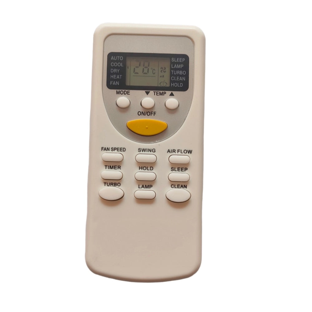 Multi-functional IR LED/LCD remote compatible with Funai LCD, long distance range 30ft for Voltas and Lloyd AC control (same model only)