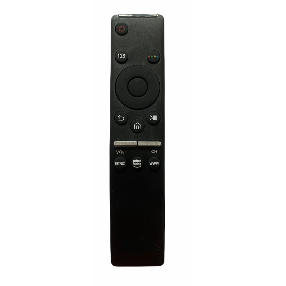 Multi-colored Infrared remote compatible with Samsung 4K LCD/LED Smart TV Ultra HD, long-range ergonomic design for comfortable use from any room corner