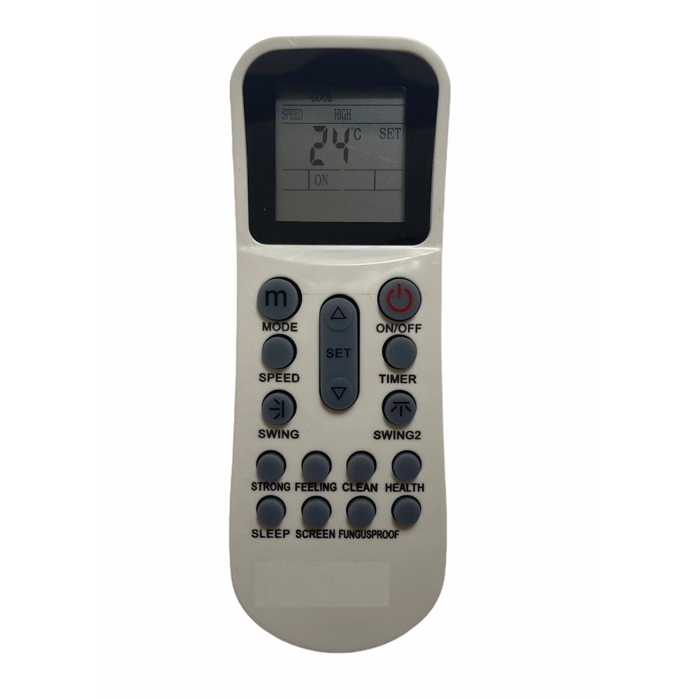 Multi-colored infrared remote compatible with O General AC, long-range ergonomic design for easy use