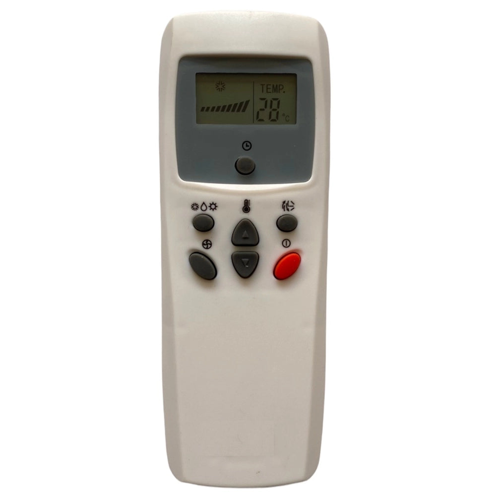 Multi-colored infrared remote compatible with Aura AC Remote Control (exact match required), long range of 30 feet for convenient device operation from sofa, divan, or bed