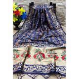 Navy Blue Silk Zari weaving Duppatta with Zalhar Work, traditional wear for women, 2-2.3 Mtrs length, 36 inch width