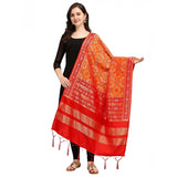 Orange silk Zalhar Work Duppatta, traditional women's wear, length 223 meters