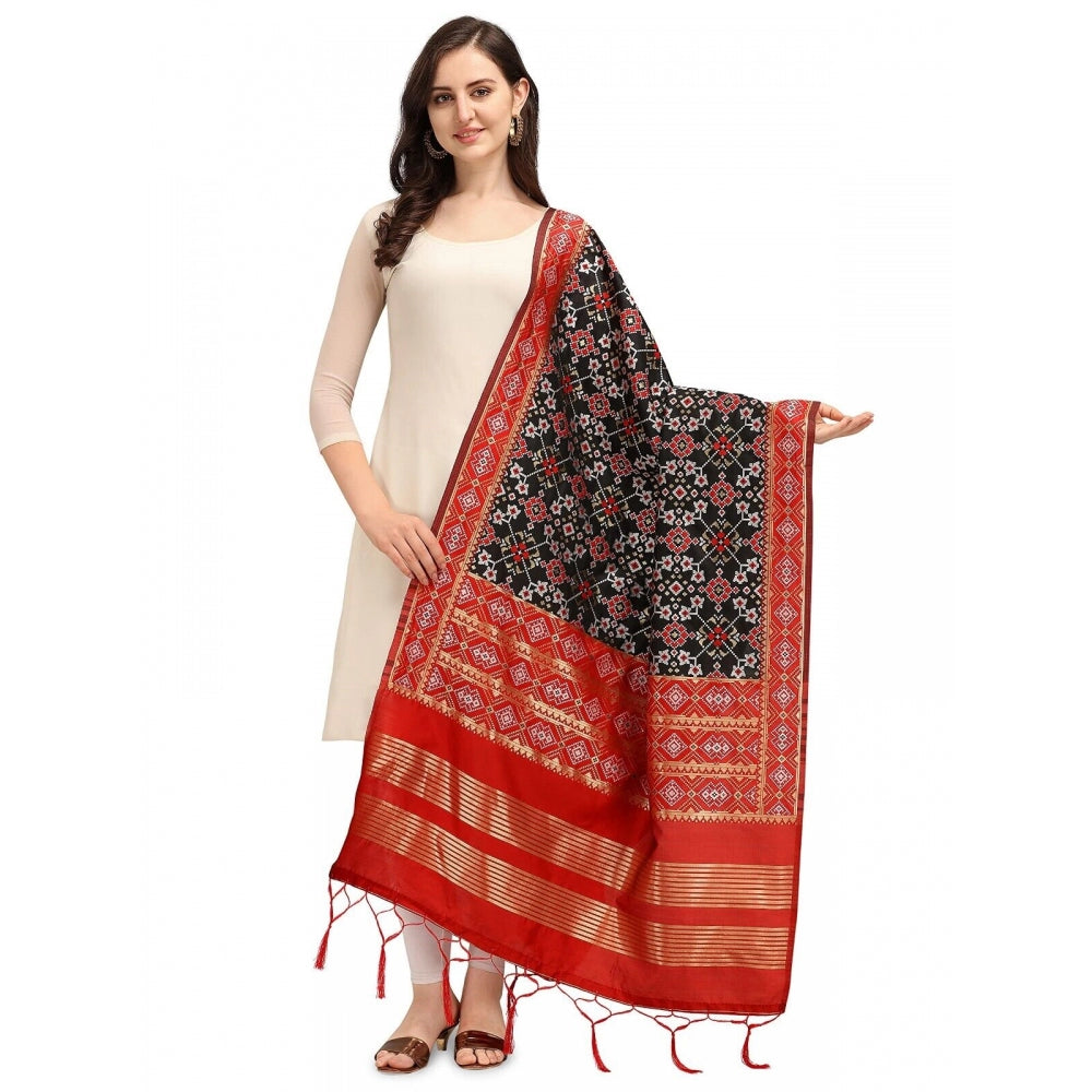 Black silk Zalhar Work Duppatta, length 223 meters for traditional wear