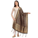 Navy blue silk Zalhar Work Duppatta (223 meters, 36-inch width) for traditional wear