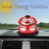 Peach zinc solar-powered rotating design organic fragrance air freshener perfume with peach perfume tablets - 360-degree, light luxury alloy, car interior use