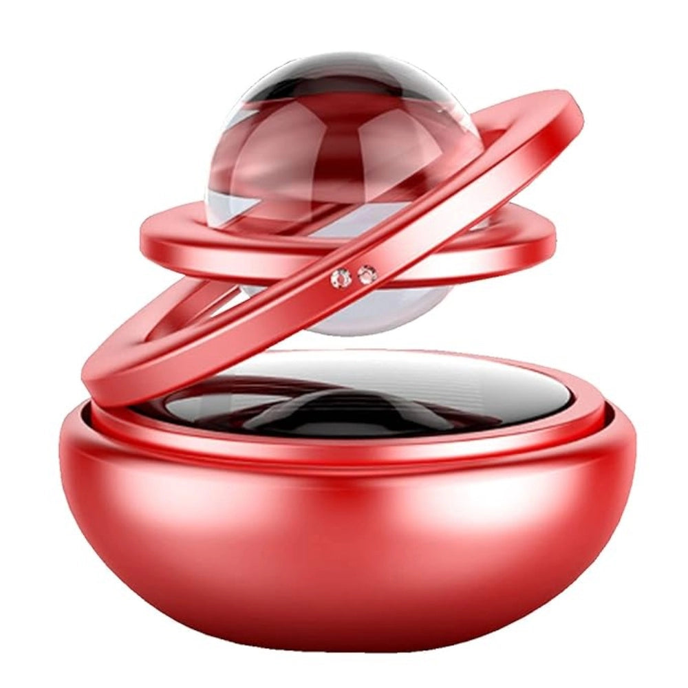 Solar power peach zinc air freshener, 360-degree rotating design, organic fragrance car interior