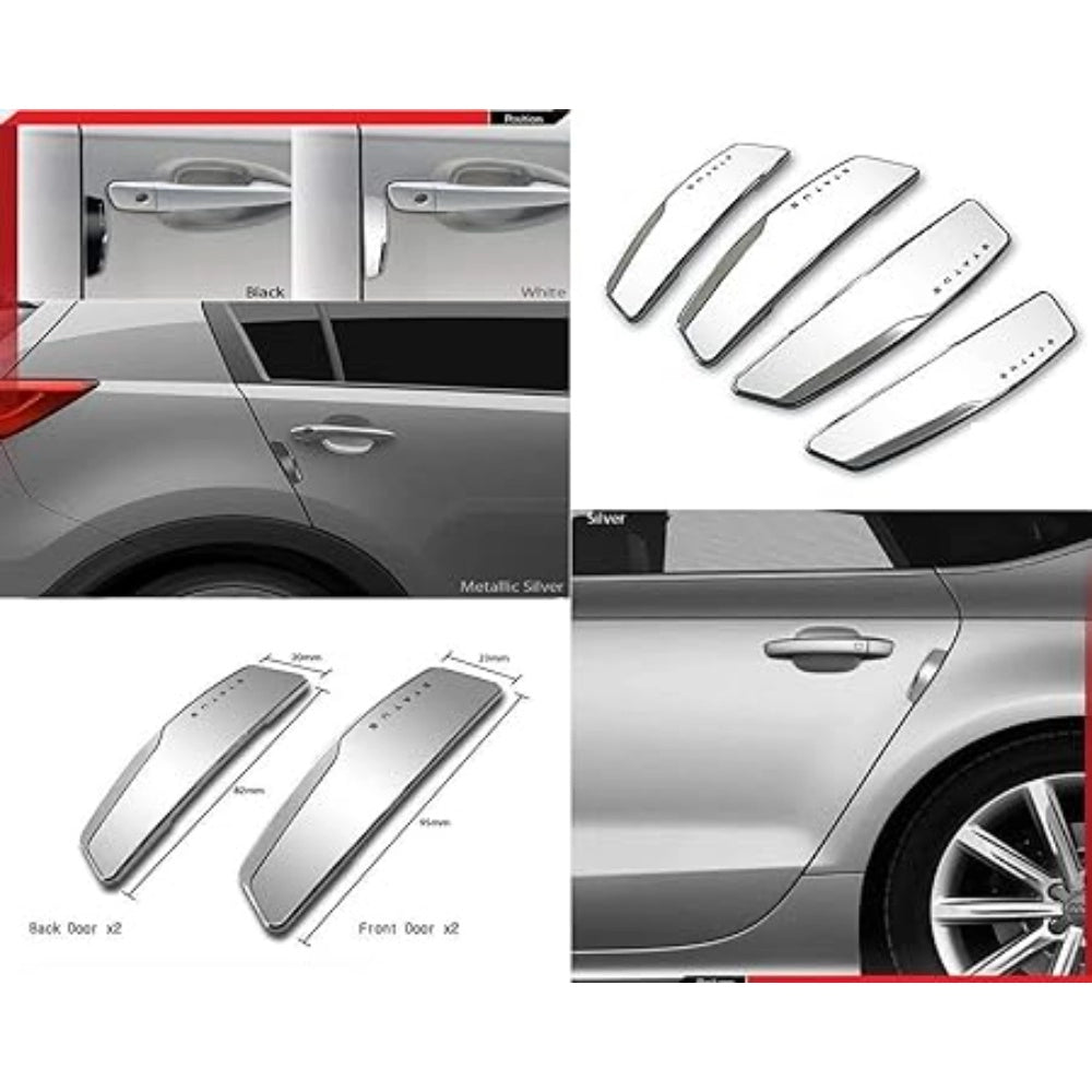 Black plastic car door guards pack of 4 - Universal protection against minor scratches, easy double-sided adhesive installation