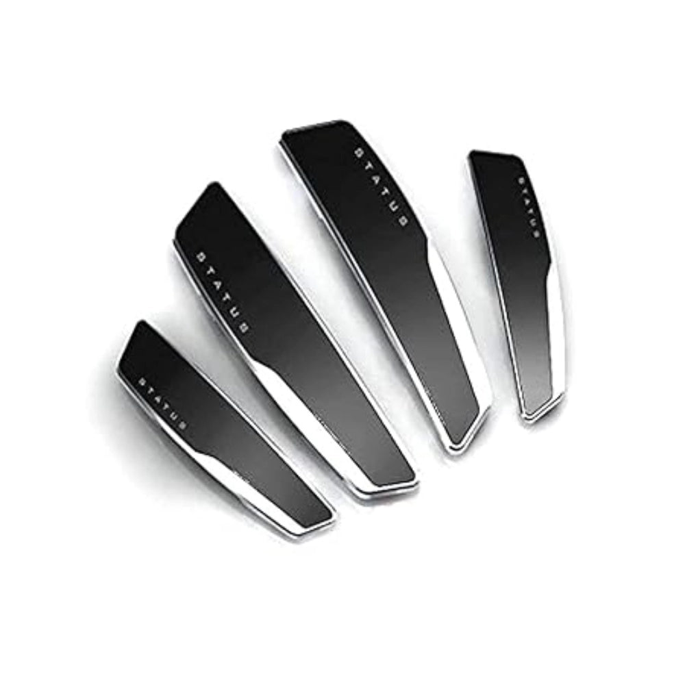 Black plastic universal car door guards set - protects 4 doors, easy adhesion, minor scratches prevention