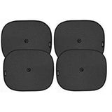Black cotton side window sun shades for car, pack of 4, UV protection, car interior cooling