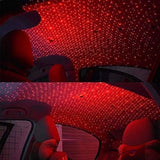 Red plastic ambient star light for USB party decoration, 360-degree rotation disco laser