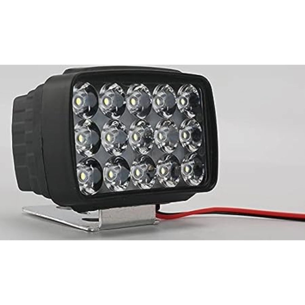 Waterproof bike fog lights set - Pack of 2 white 15 LED headlights, durable plastic construction for extreme weather conditions