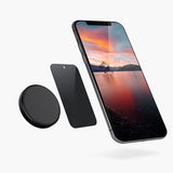Mini magnetic car dashboard mount mobile phone holder with a metal body and magnets