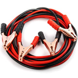 Red & black heavy-duty jumper cables with copper clamps, anti-tangle, 500 amp.
