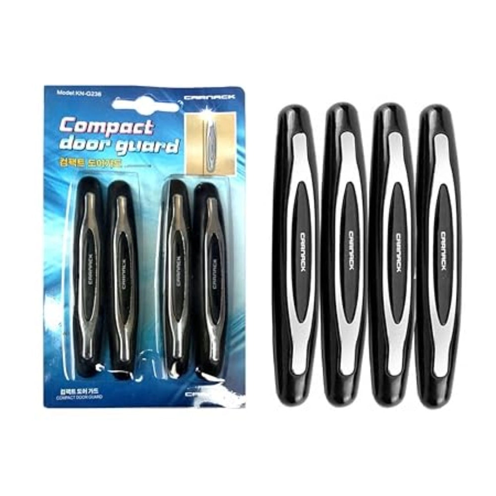 White microfibre car door guards, compact & durable for tight spots, set of 4