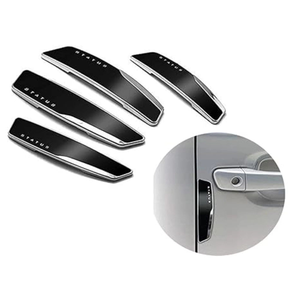 Black plastic car door guard set - protects 4 doors, easy installation, universal fit for minor scratches