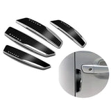 Black plastic car door guard set - protects 4 doors, easy installation, universal fit for minor scratches