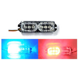 Red and blue plastic police strobe light for bike, high glow flasher with brake tail light