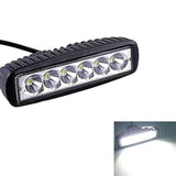 Black plastic strip with 6 LED straight fog lights projector lens for improved visibility during low-light conditions, offering superior light effects and brightness for enhanced safety while riding at night