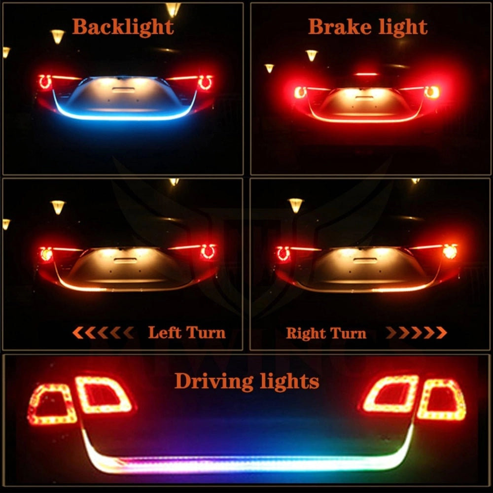 Multicolor LED waterproof car dicky light with indicator, easy installation on 12V systems for fancy tail lights (dickie light bar)
