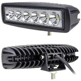 Black plastic 6-LED straight fog lights projector lens for enhanced night visibility on vehicles, features switchable light modes & improved brightness
