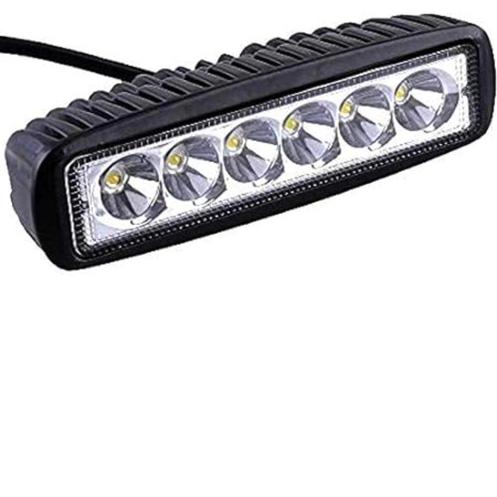 Black plastic 6-LED straight fog lights projector lens for enhanced visibility during low-light driving