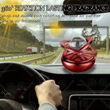 Peach zinc solar-powered rotating design organic fragrance air freshener perfume with peach perfume tablets - natural, 360-degree scent diffusion for car interior