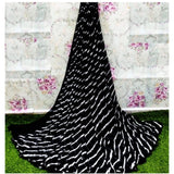 Black Georgette printed saree with unstitched blouse, stylish women's traditional Indian wear