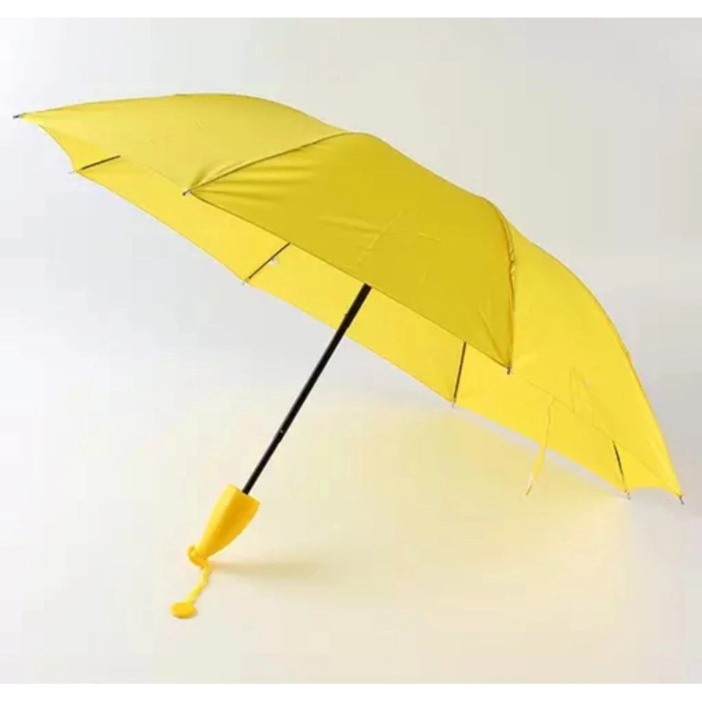 Assorted color, lightweight, durable banana-shaped mini umbrella with oversized dual layer. Perfect for kid's gifts, fits comfortably in outer casing