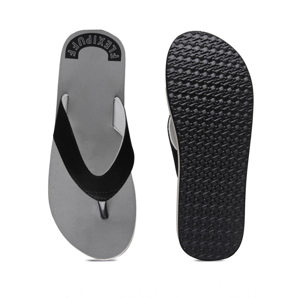Grey rubber unisex slippers for ultimate comfort - casual flip flops for men's cozy homewear