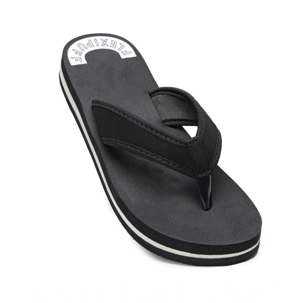 Black rubber unisex slippers for cozy steps - lightweight & soft flip flops, easy slip-on design