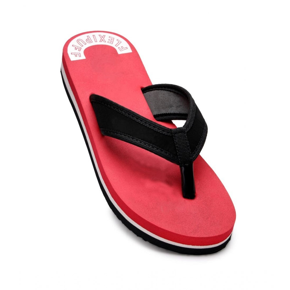 Red rubber unisex slippers, lightweight & soft for a cozy step (flip-flops)