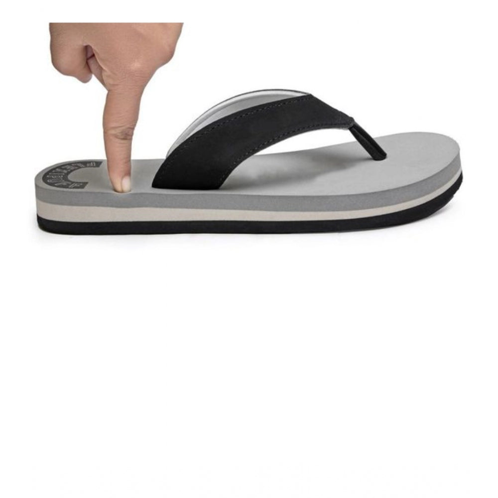 Grey rubber unisex slip-on flip flops for ultimate comfort