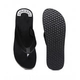 Black rubber unisex slippers for cozy step - lightweight, soft, flip-flop style with slip-on closure